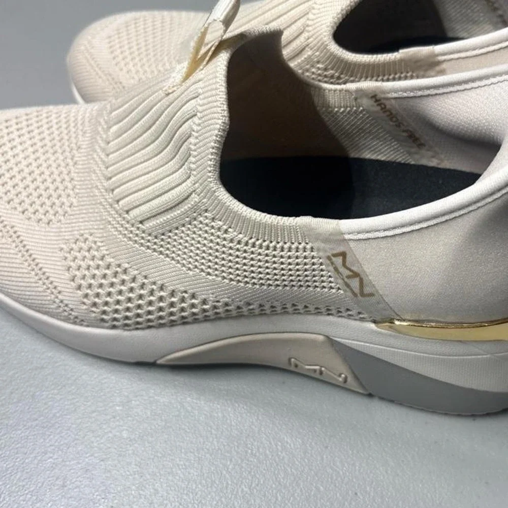 Mark Nason Skechers Hands Free Slip-ins A-Line Pointed Wedge Sneakers Taupe Sz 9